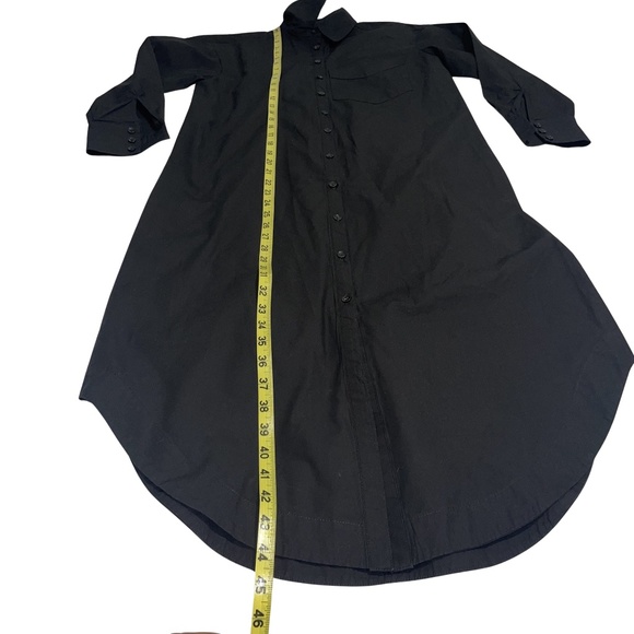 Maeve By Anthropology Black Button Down Shirt Dress Size XXsmall P 100% Cotton - Picture 9 of 15